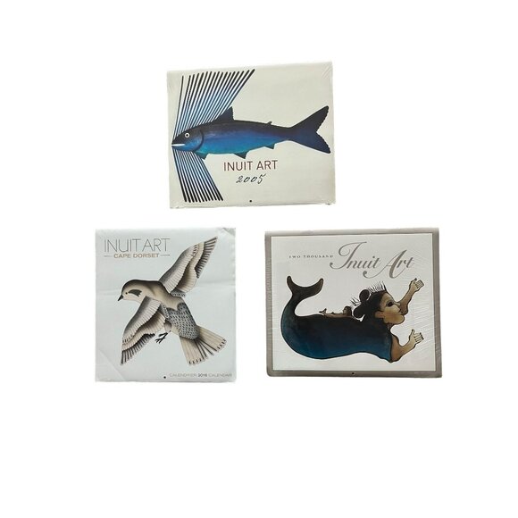 Inuit Art Calendar Collection 2005 Cape Dorset Unique Decor Set Of 3 Indigenous - Picture 1 of 2